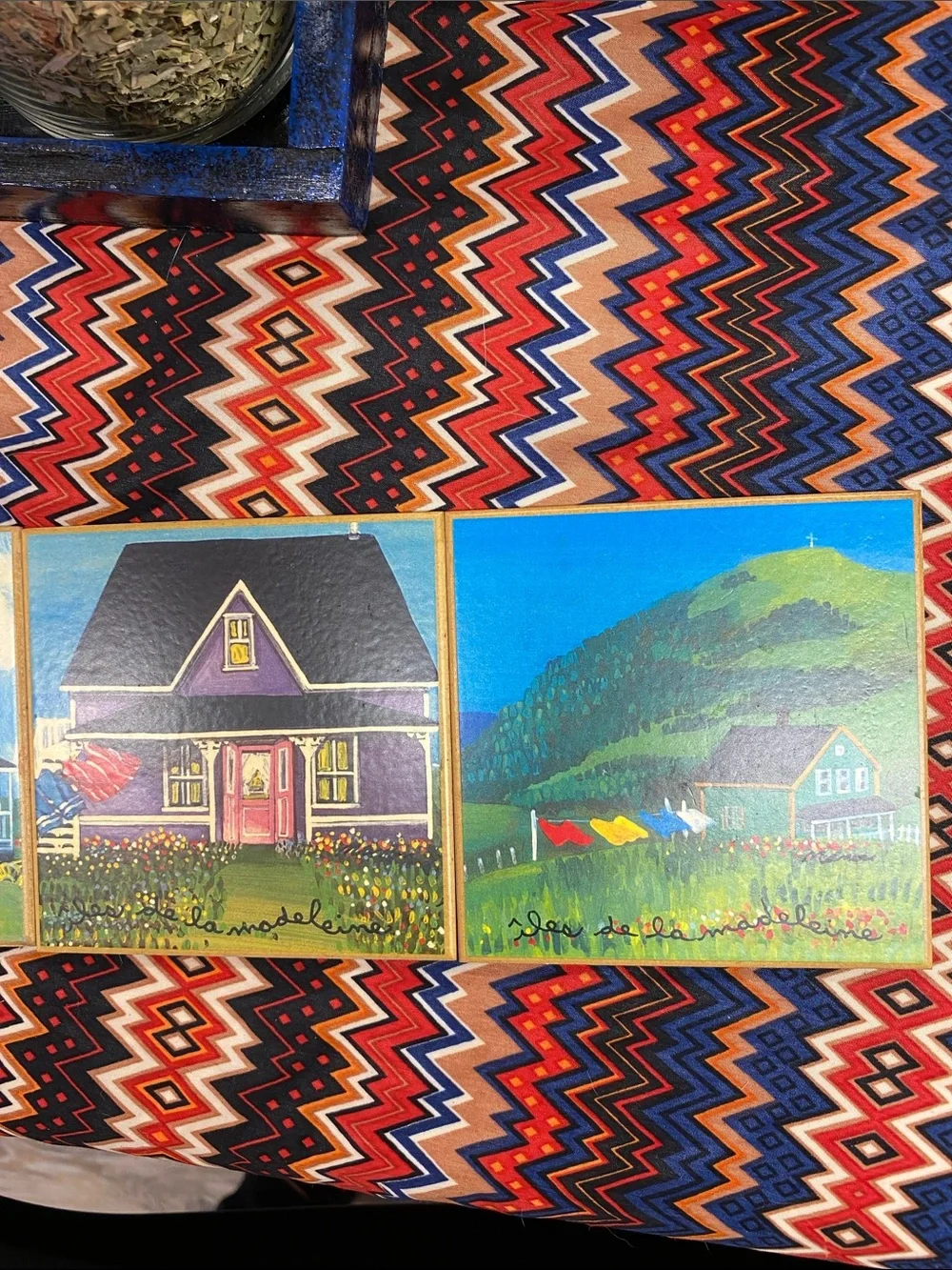 Set of Coasters, Isle of Madeleine, Quebec, 4 Vintage pieces